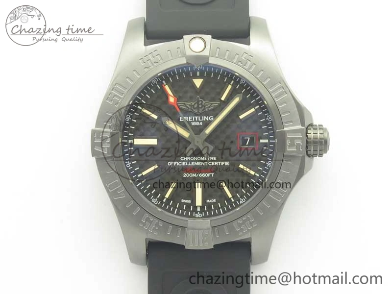 Effortless Avenger Blackbird V17311 Ti DLC 1:1 Best Edition Black CF Dial on Rubber Strap A 5606