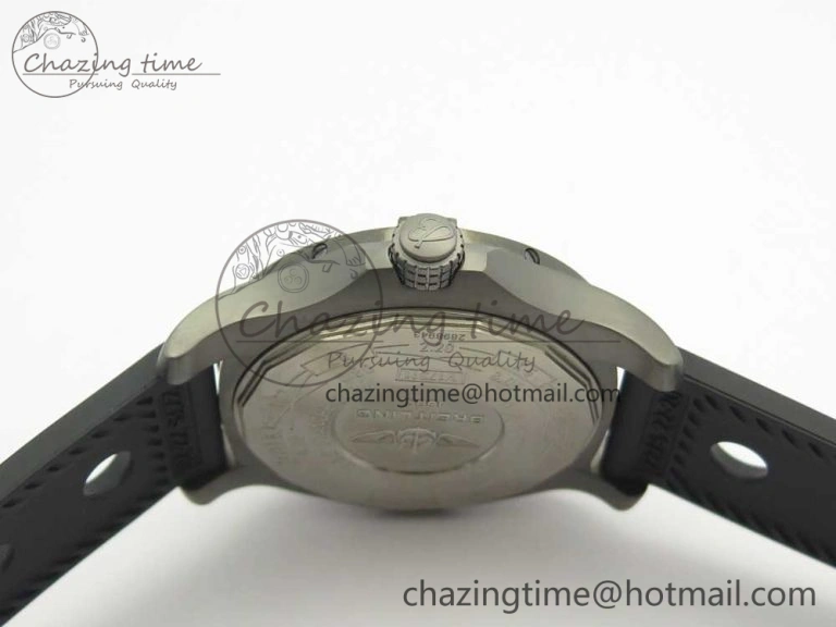 Avenger Blackbird V17311 Ti DLC 1:1 Best Edition Black Dial Diamonds Bezel on Rubber Strap A EasyMatch 5605