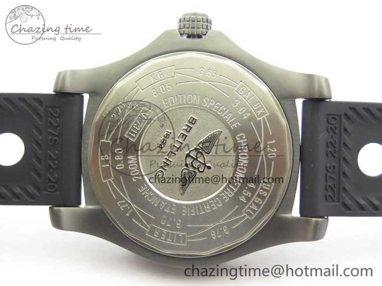 Avenger Blackbird V17311 Ti DLC 1:1 Best Edition Black Dial Diamonds Bezel on Rubber Strap A EasyMatch 5605