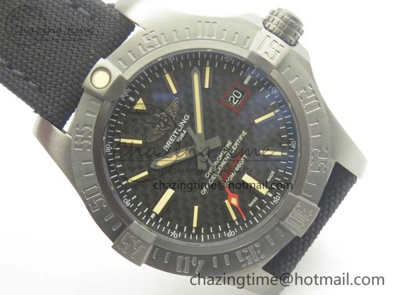 Original Avenger Blackbird V17311 Ti DLC 1:1 Best Edition Black Dial on Nylon Strap A 5608