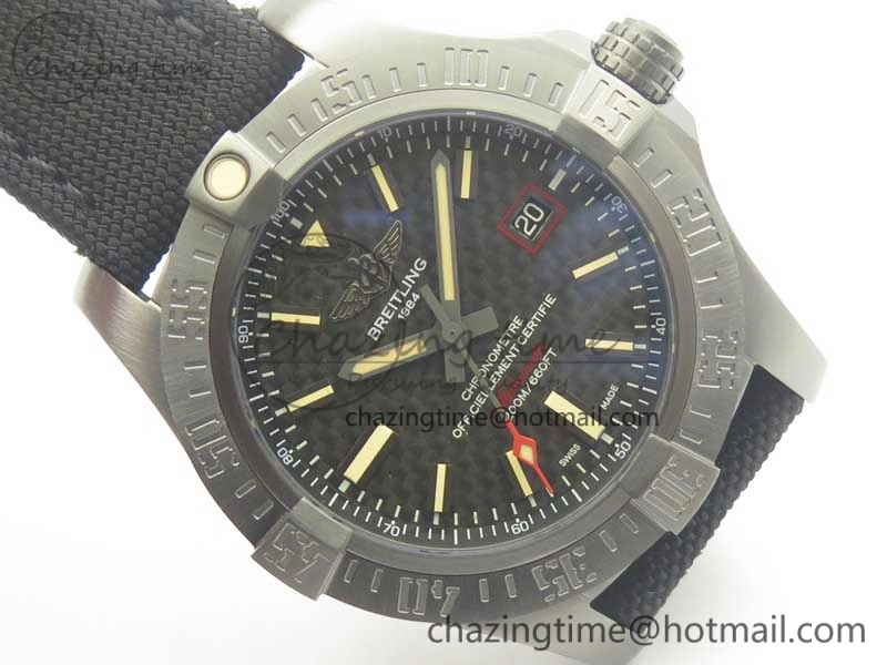 Original Avenger Blackbird V17311 Ti DLC 1:1 Best Edition Black Dial on Nylon Strap A 5608