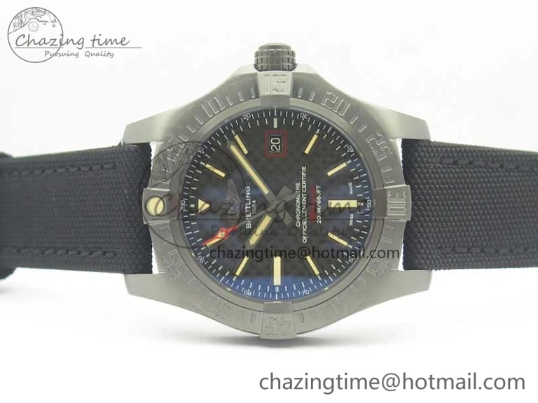 Original Avenger Blackbird V17311 Ti DLC 1:1 Best Edition Black Dial on Nylon Strap A 5608
