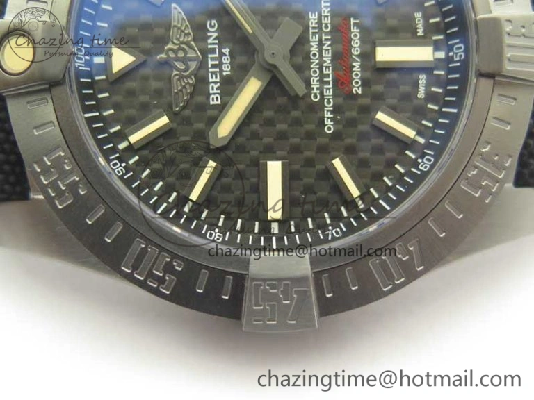 Original Avenger Blackbird V17311 Ti DLC 1:1 Best Edition Black Dial on Nylon Strap A 5608