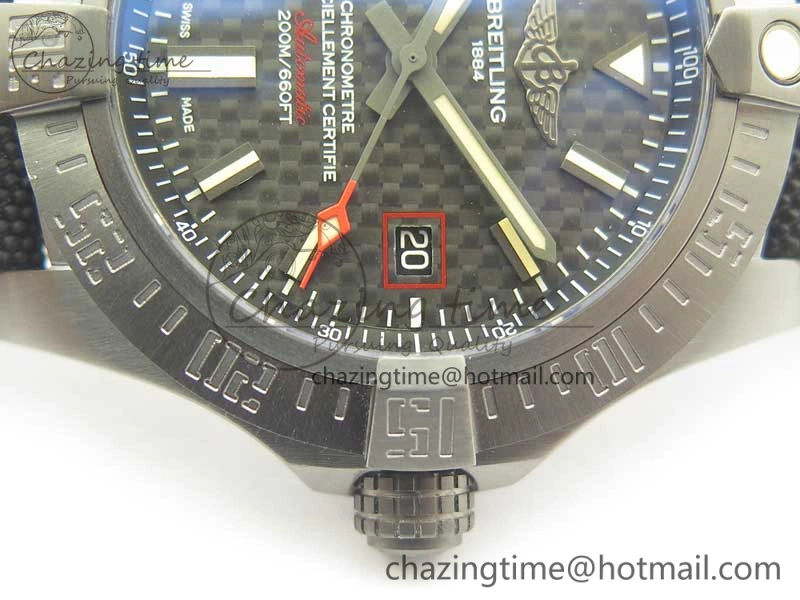 Original Avenger Blackbird V17311 Ti DLC 1:1 Best Edition Black Dial on Nylon Strap A 5608