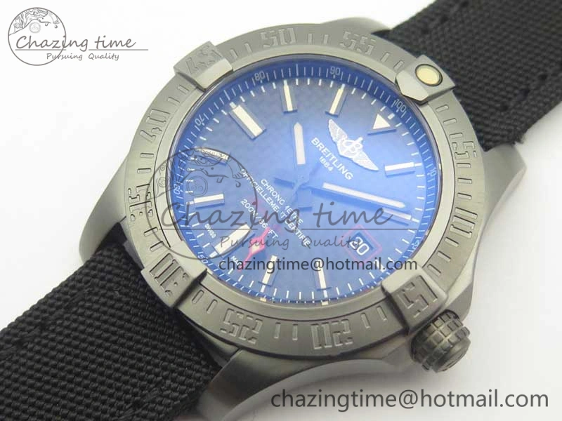 Original Avenger Blackbird V17311 Ti DLC 1:1 Best Edition Black Dial on Nylon Strap A 5608