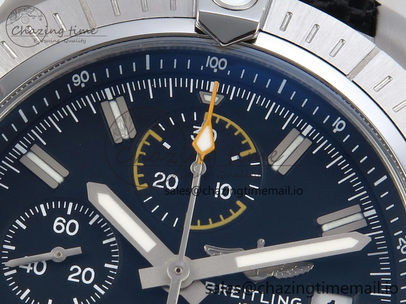 Avenger Chrono 45mm SS TF 1:1 Best Edition Black Dial on Black Nylon Strap A AllSeason 5430