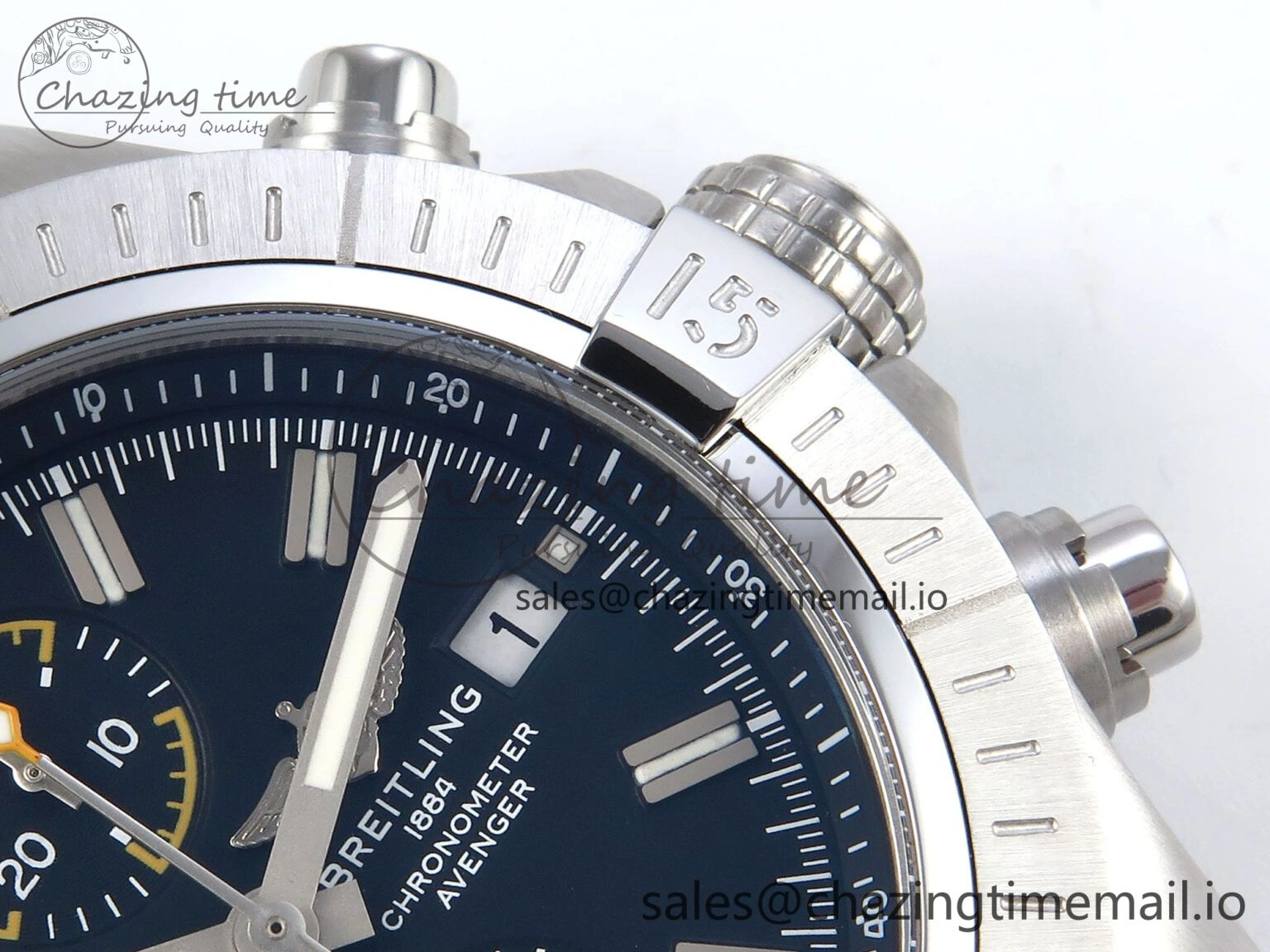 Avenger Chrono 45mm SS TF 1:1 Best Edition Black Dial on Black Nylon Strap A AllSeason 5430