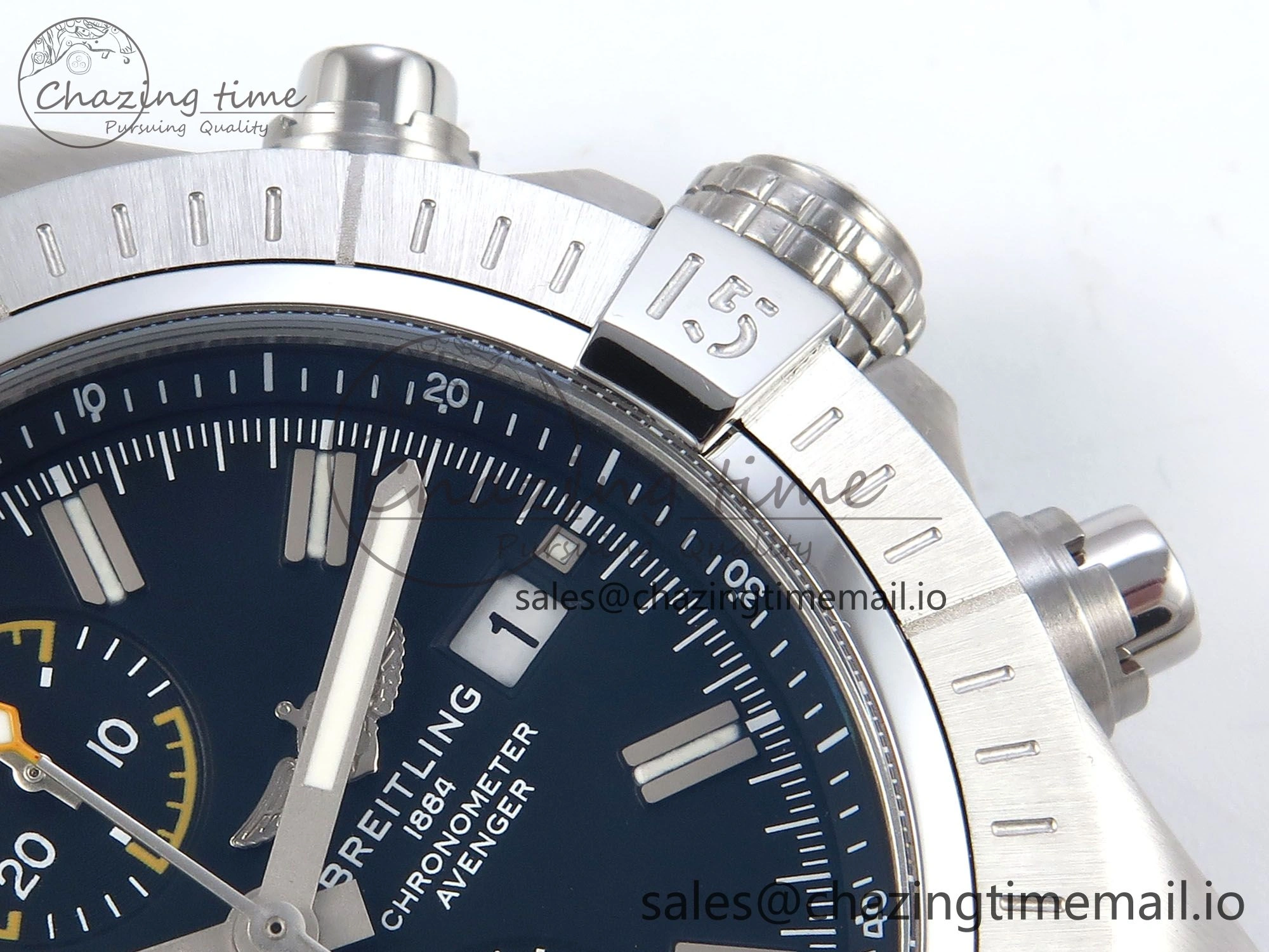 Avenger Chrono 45mm SS TF 1:1 Best Edition Black Dial on Black Nylon Strap A AllSeason 5430