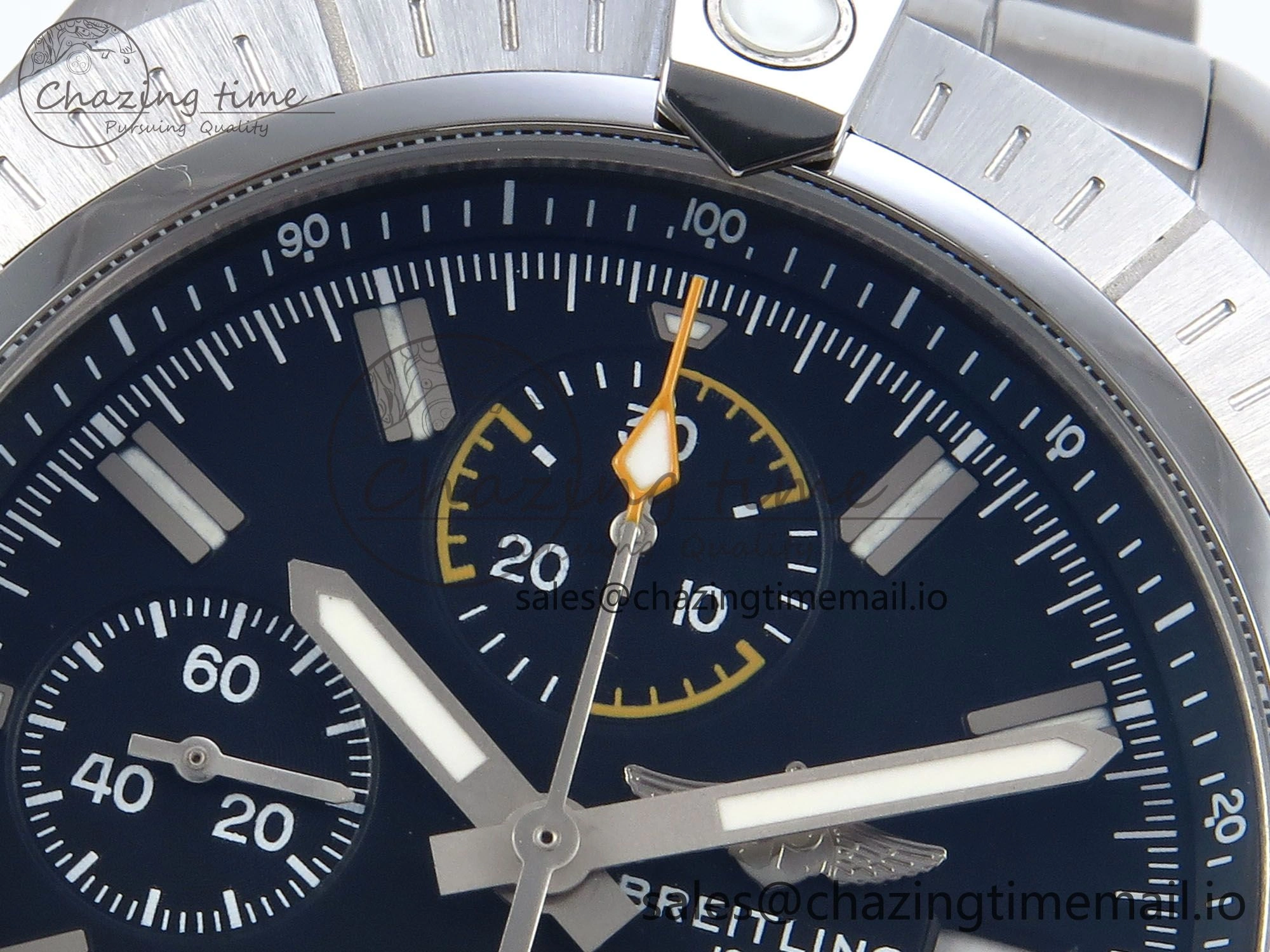 Avenger Chrono 45mm SS TF 1:1 Best Edition Black Dial on SS Bracelet A WellDesigned 5435