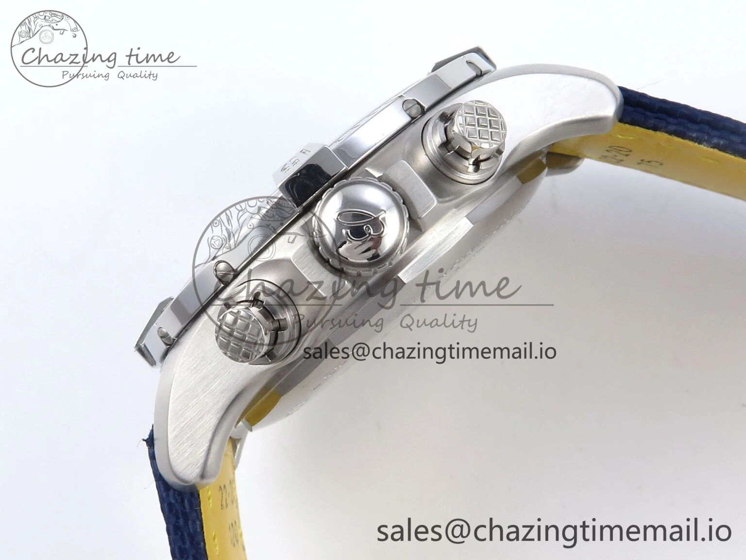 TechFriendly Avenger Chrono 45mm SS TF 1:1 Best Edition Blue Dial on Blue Nylon Strap A 5431