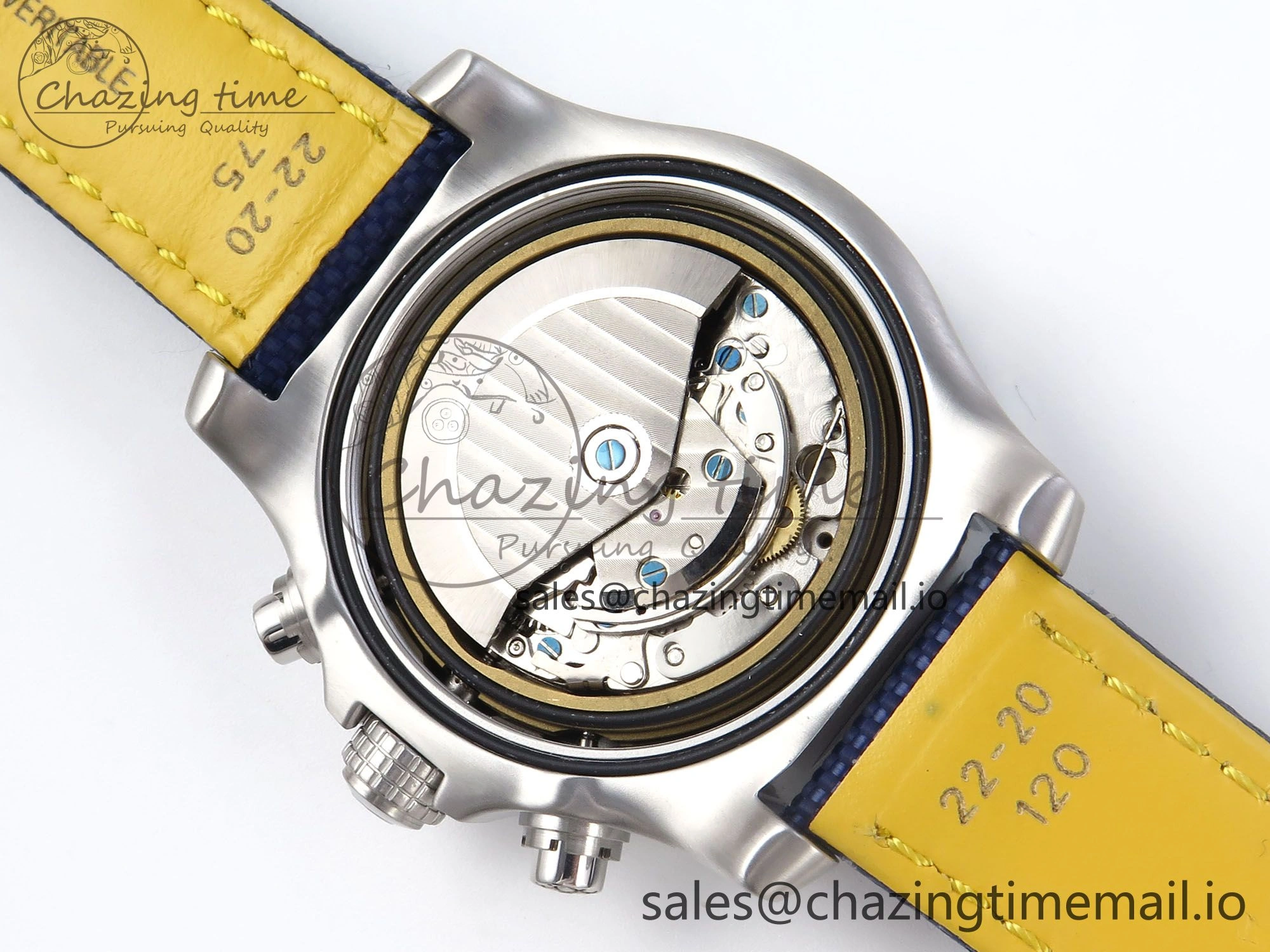 TechFriendly Avenger Chrono 45mm SS TF 1:1 Best Edition Blue Dial on Blue Nylon Strap A 5431