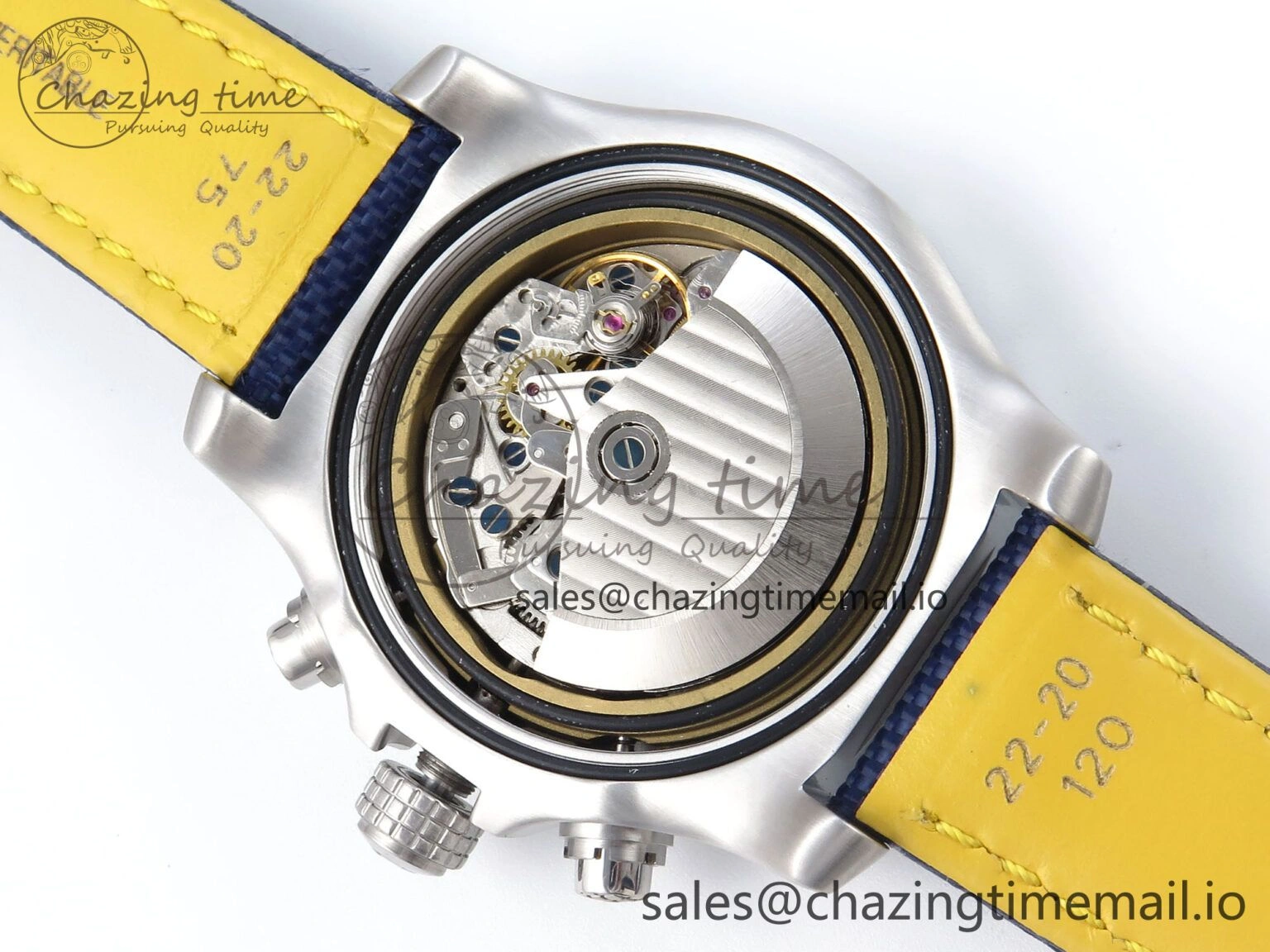 TechFriendly Avenger Chrono 45mm SS TF 1:1 Best Edition Blue Dial on Blue Nylon Strap A 5431