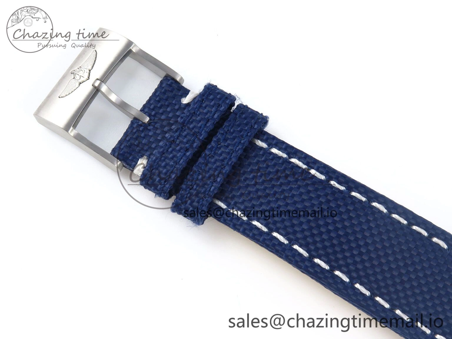 TechFriendly Avenger Chrono 45mm SS TF 1:1 Best Edition Blue Dial on Blue Nylon Strap A 5431
