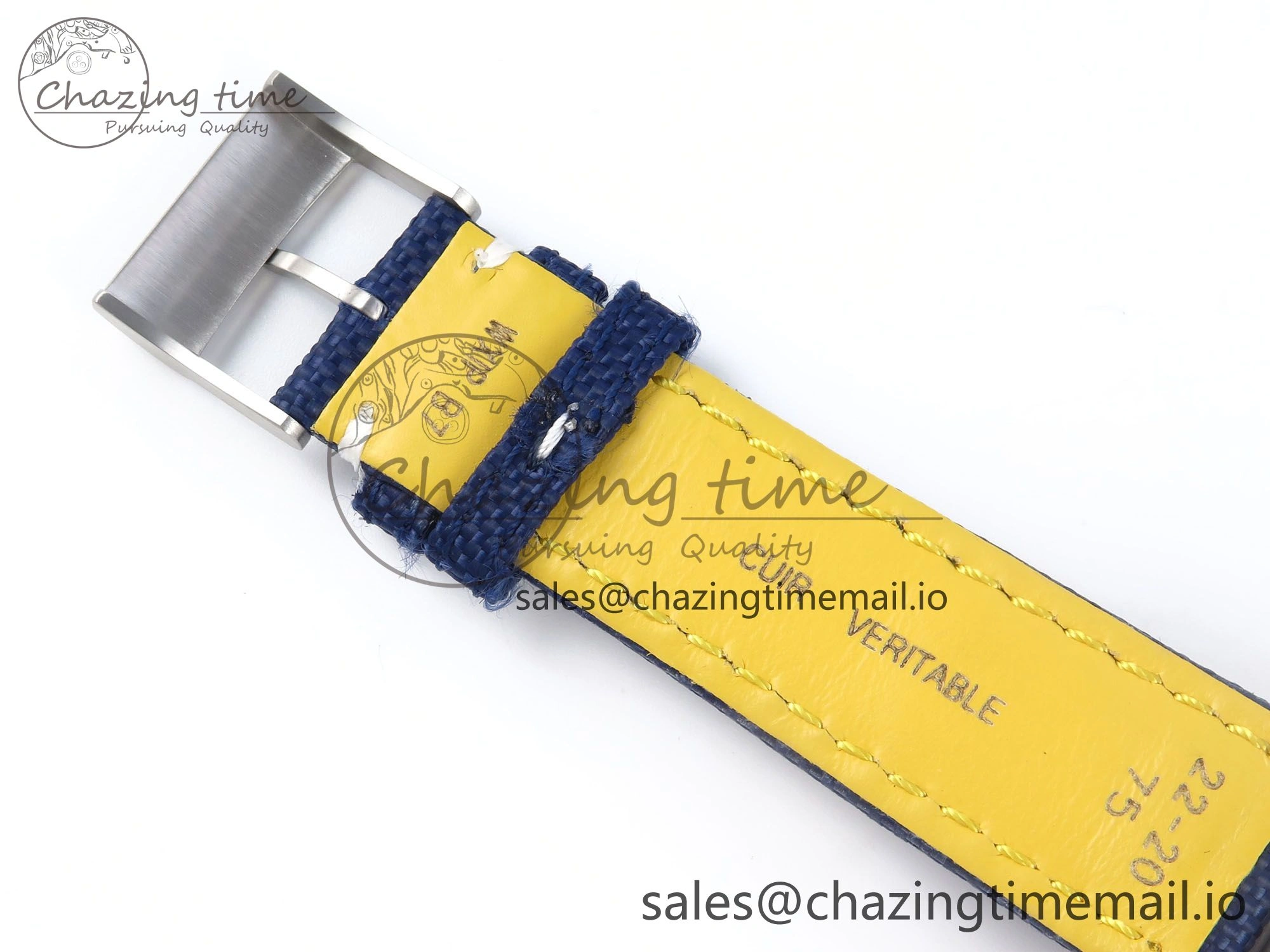 TechFriendly Avenger Chrono 45mm SS TF 1:1 Best Edition Blue Dial on Blue Nylon Strap A 5431