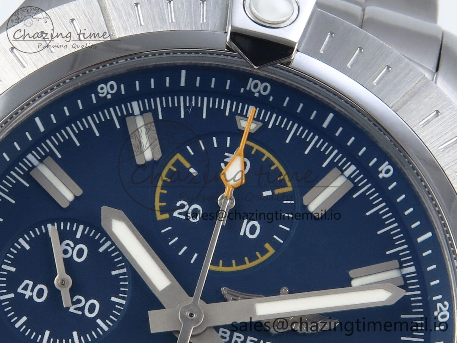 Avenger Chrono 45mm SS TF 1:1 Best Edition Blue Dial on SS Bracelet A GoodFit 5436