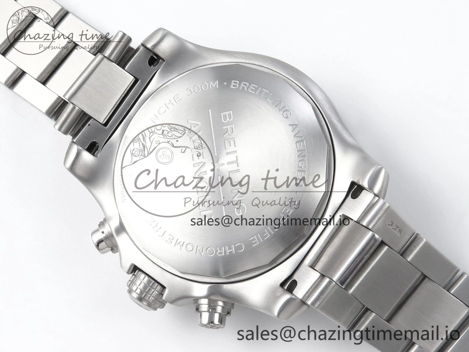 Avenger Chrono 45mm SS TF 1:1 Best Edition Blue Dial on SS Bracelet A GoodFit 5436