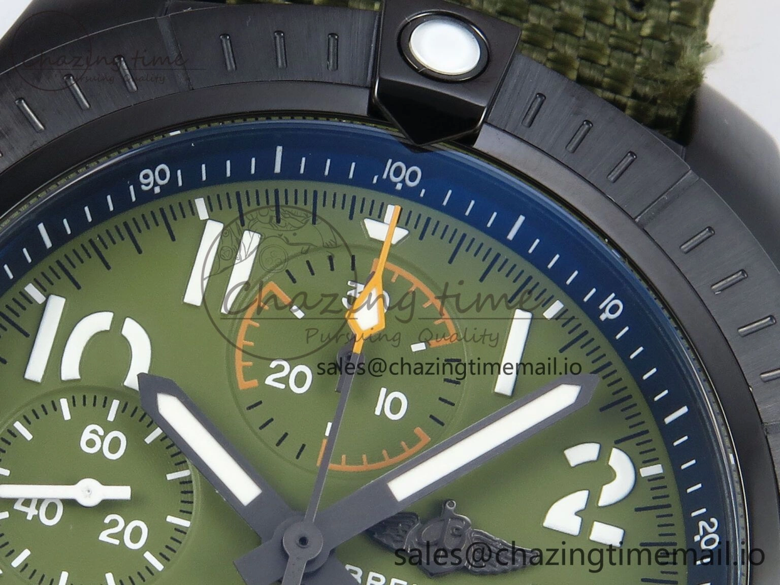 Avenger Chrono 45mm TF 1:1 Best Edition Green Dial on Green Nylon Strap A Seasonal 5434