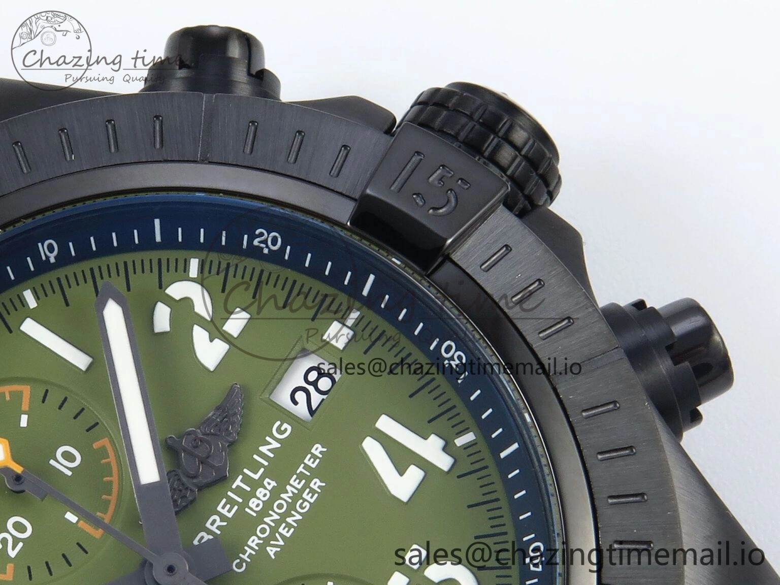Avenger Chrono 45mm TF 1:1 Best Edition Green Dial on Green Nylon Strap A Seasonal 5434