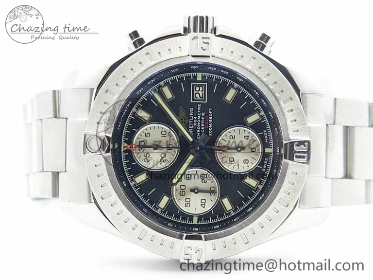 Avenger Chronograph 43mm SS B12F Best Edition Black Dial on SS Bracelet A Lightweight 5584