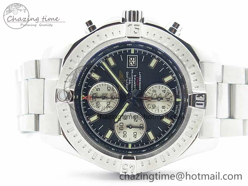 Avenger Chronograph 43mm SS B12F Best Edition Black Dial on SS Bracelet A Lightweight 5584