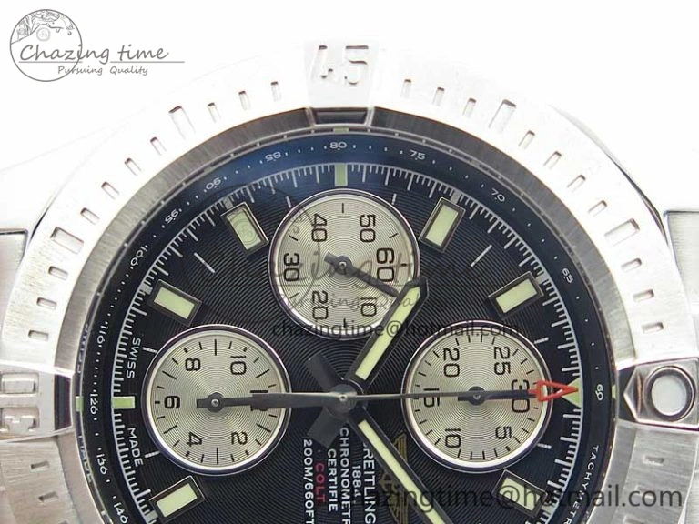 Avenger Chronograph 43mm SS B12F Best Edition Black Dial on SS Bracelet A Lightweight 5584