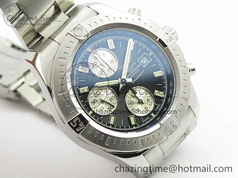 Avenger Chronograph 43mm SS B12F Best Edition Black Dial on SS Bracelet A Lightweight 5584