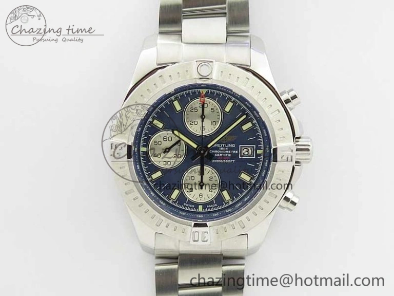 OdorResistant Avenger Chronograph 43mm SS B12F Best Edition Blue Dial on SS Bracelet A 5582