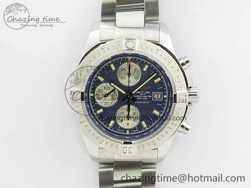 OdorResistant Avenger Chronograph 43mm SS B12F Best Edition Blue Dial on SS Bracelet A 5582