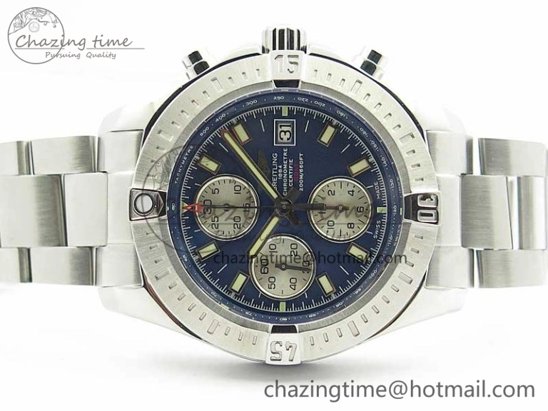 OdorResistant Avenger Chronograph 43mm SS B12F Best Edition Blue Dial on SS Bracelet A 5582