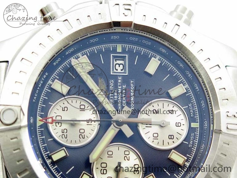 OdorResistant Avenger Chronograph 43mm SS B12F Best Edition Blue Dial on SS Bracelet A 5582