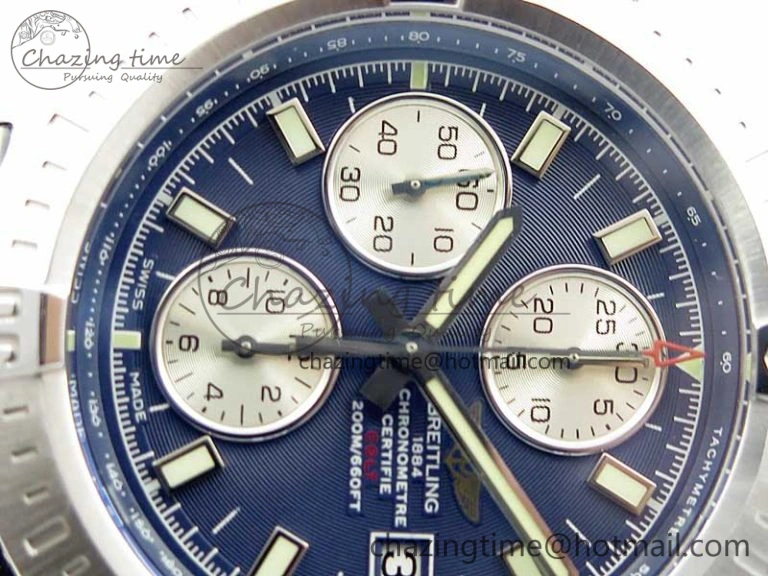 OdorResistant Avenger Chronograph 43mm SS B12F Best Edition Blue Dial on SS Bracelet A 5582
