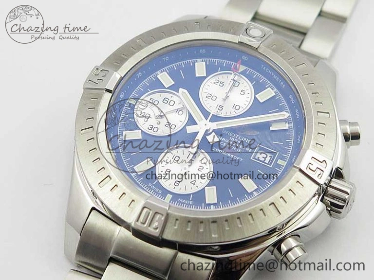 OdorResistant Avenger Chronograph 43mm SS B12F Best Edition Blue Dial on SS Bracelet A 5582