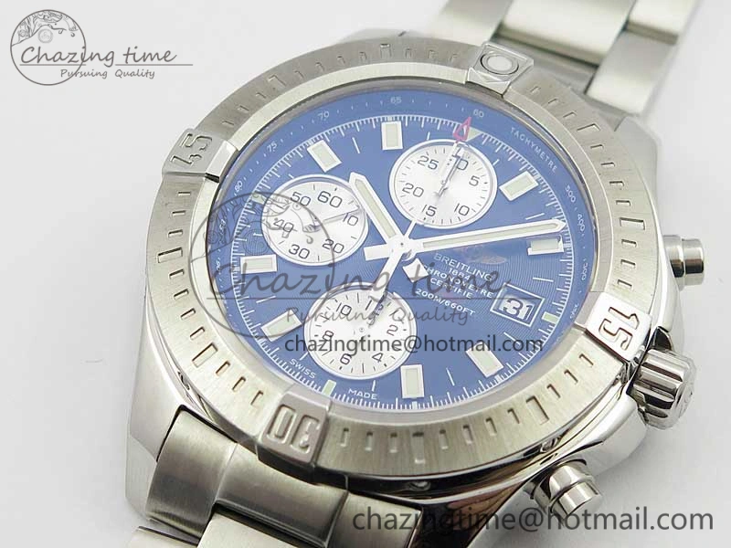 OdorResistant Avenger Chronograph 43mm SS B12F Best Edition Blue Dial on SS Bracelet A 5582