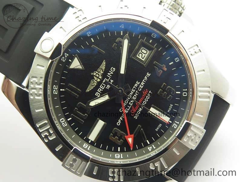 Avenger GMT A32390 SS GF 1:1 Best Edition Black Dial On Rubber Strap A UrbanStyle 5647
