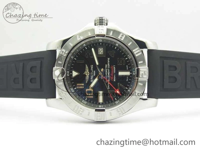 Avenger GMT A32390 SS GF 1:1 Best Edition Black Dial On Rubber Strap A UrbanStyle 5647