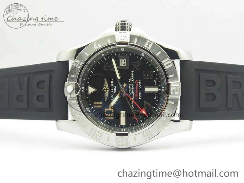 Avenger GMT A32390 SS GF 1:1 Best Edition Black Dial On Rubber Strap A UrbanStyle 5647