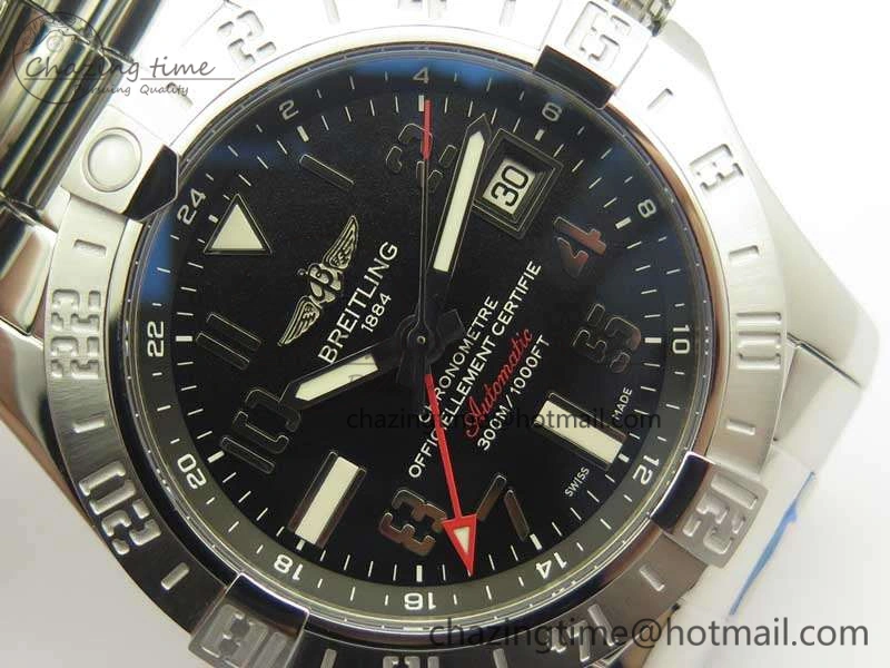 Avenger GMT A32390 SS GF 1:1 Best Edition Black Dial On SS Bracelet A MoistureWicking 5649