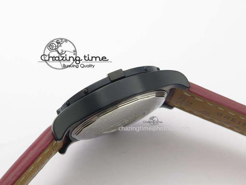 Flexible Avenger GMT DLC Black Stick Marker Textured Dial Black Inner Bezel On Leather Strap A 5767