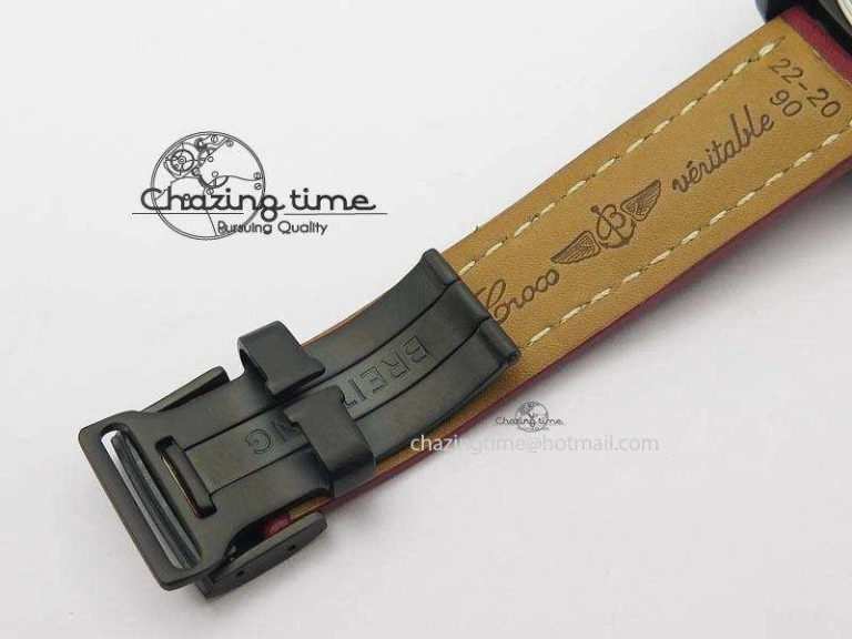 Flexible Avenger GMT DLC Black Stick Marker Textured Dial Black Inner Bezel On Leather Strap A 5767