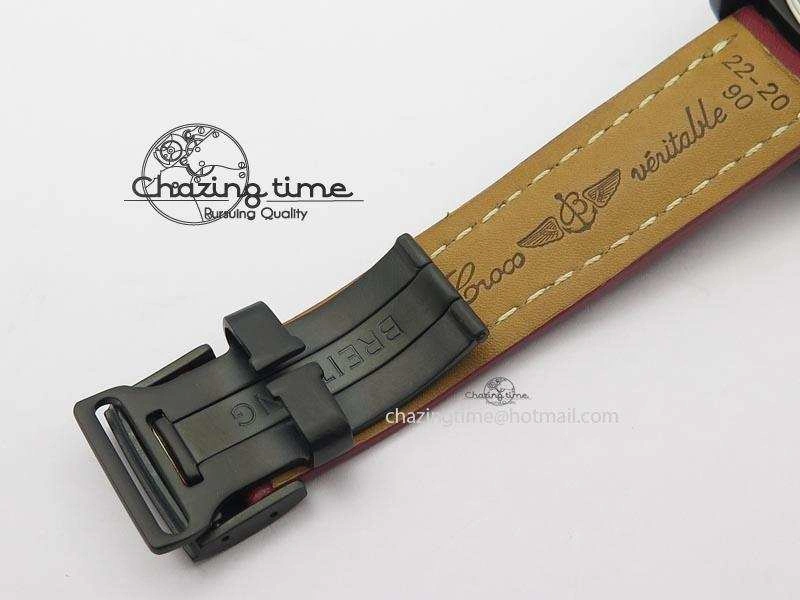 Flexible Avenger GMT DLC Black Stick Marker Textured Dial Black Inner Bezel On Leather Strap A 5767