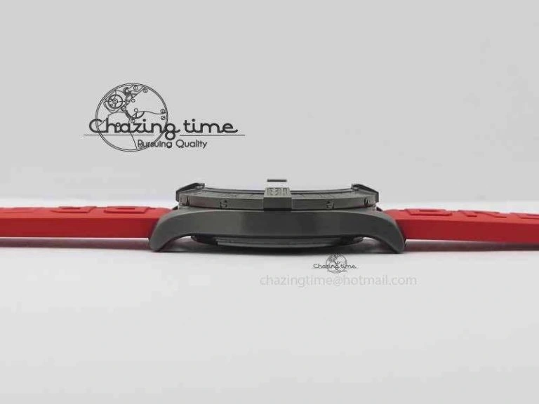 Avenger GMT DLC GF Best Edition Black Forged Carbon Dial On Red Rubber Strap A Premium 5720