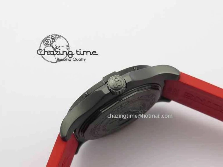 Avenger GMT DLC GF Best Edition Black Forged Carbon Dial On Red Rubber Strap A Premium 5720