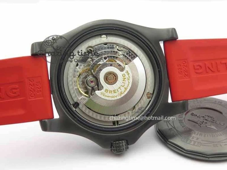 Avenger GMT DLC GF Best Edition Black Forged Carbon Dial On Red Rubber Strap A Premium 5720