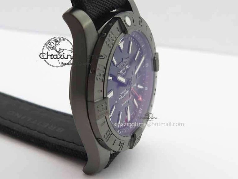 Avenger GMT DLC GF Best Edition Black Sticks Marker Dial On Nylon Strap A Upgraded 5735