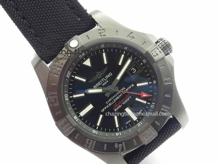 Avenger GMT DLC GF Best Edition Black Sticks Marker Dial On Nylon Strap A Upgraded 5735