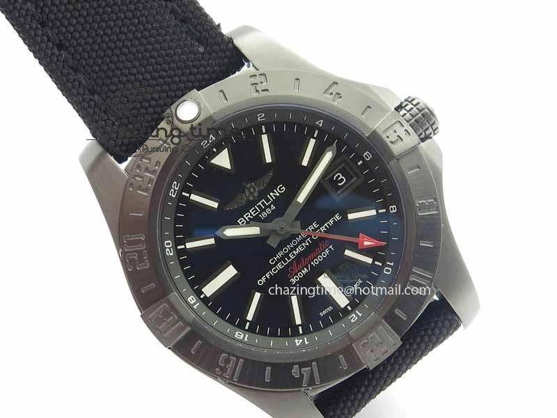 Avenger GMT DLC GF Best Edition Black Sticks Marker Dial On Nylon Strap A Upgraded 5735