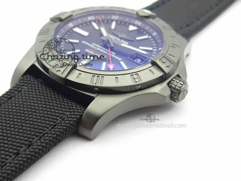 Avenger GMT DLC GF Best Edition Black Sticks Marker Dial On Nylon Strap A Upgraded 5735