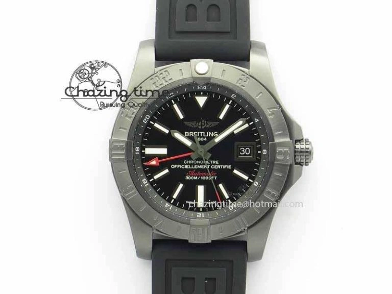 Avenger GMT DLC GF Best Edition Black Sticks Marker Dial On Rubber Strap A Affordable 5734