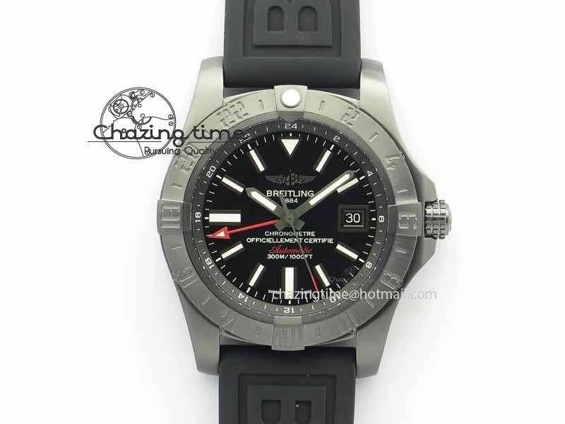 Avenger GMT DLC GF Best Edition Black Sticks Marker Dial On Rubber Strap A Affordable 5734