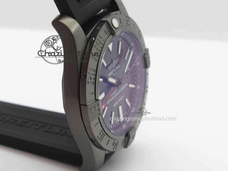 Avenger GMT DLC GF Best Edition Black Sticks Marker Dial On Rubber Strap A Affordable 5734